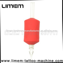 Best sale red 1 inch Silicone Tattoo Disposable Grip Rubber grip tube plastic grip new